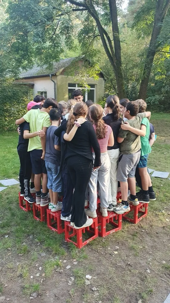 Gruppe am Rastplatz